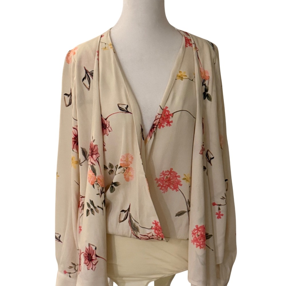Capulet Floral Bodysuit XS/P Long Sleeve Womens Romantic Cottage fairy whimsy